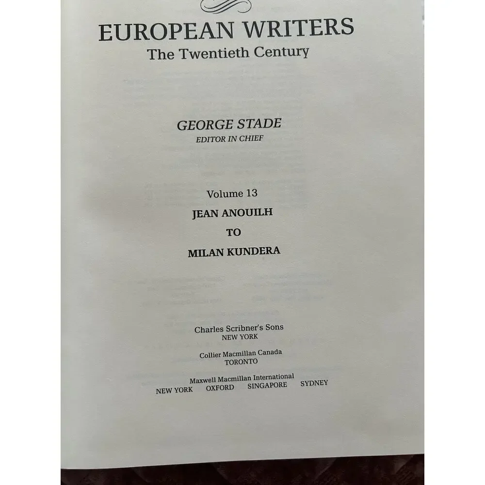 1990‎ European Writers The Twentieth Century George Stade Coffee Table Book